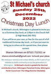 Free Christmas Day Lunch St Michaels Church 25th December 2022